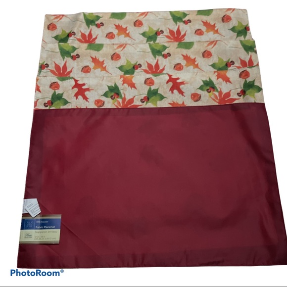 4~Fall Foliage Leaf & Acorn Fabric Placemat 12”x18 - Picture 3 of 4